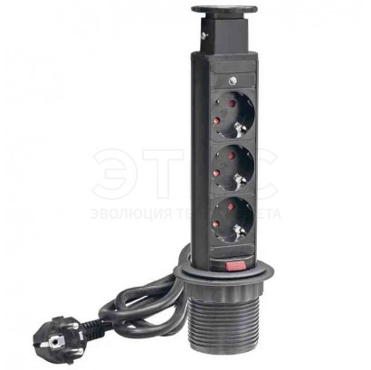 Розетка выдвижная VR-3SS-60 (черная)